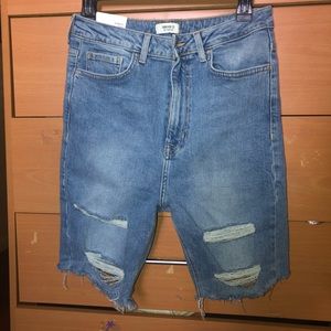 Forever21 High Waisted Distressed Bermuda Shorts